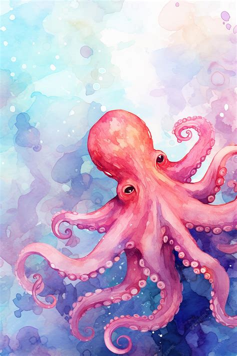 Premium AI Image | an acrylic painting of an octopus.