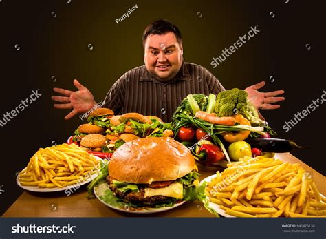 Diet Fat Man Who Makes Choice Stock Photo 641476138 | Shutterstock