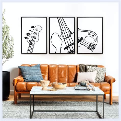 Bass Guitar Art Set - Etsy