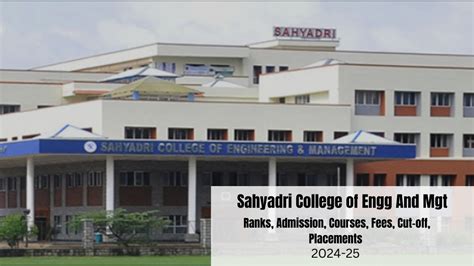 Sahyadri College of Engg And Mgt: Ranks, Admission, Courses, Fees, Cut ...