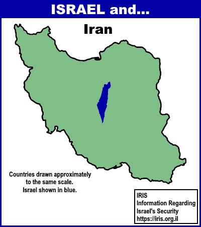 Size Comparison Map: Israel vs. Iran - IRIS