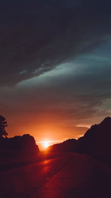 2160x3840 Highway Sunset 5k Sony Xperia X,XZ,Z5 Premium ,HD 4k Wallpapers,Images,Backgrounds ...