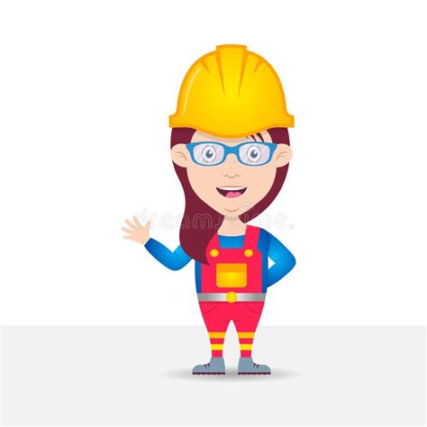 Female Construction Worker Cartoon Character Stock Vector - Illustration of mascot, background ...