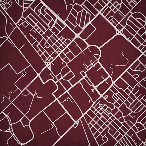 Texas A&M University Campus Map Art - City Prints