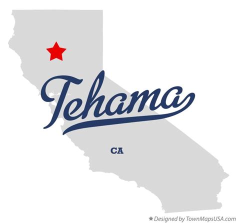 Map of Tehama, CA, California