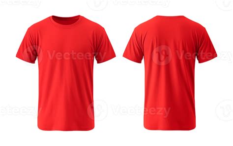 plain red t-shirt mockup template, with views, front and back, isolated ...