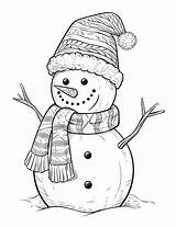 Christmas Tree Snowman Coloring Page Pages sketch template