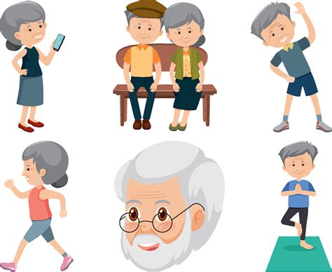 Collection of elderly people icons 13321010 Vector Art at Vecteezy