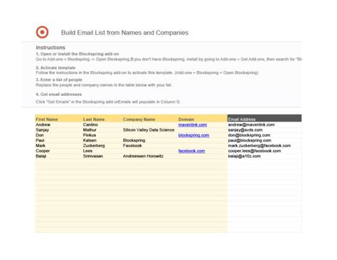 37 Free Email List Templates (PDF, MS Word & Excel) ᐅ TemplateLab