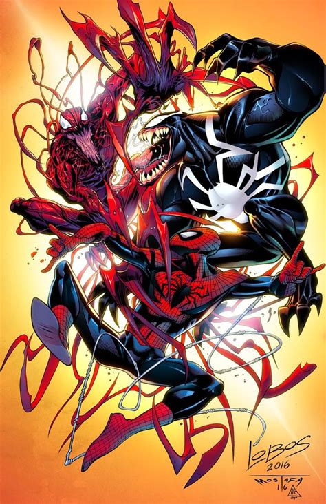 Spider-Man vs Venom vs Carnage | Marvel spiderman art, Spiderman comic ...