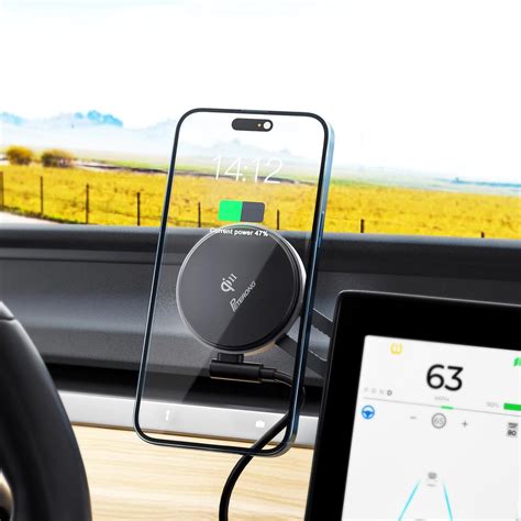 Qi2 Wireless Car Phone Charger Holder Compatible with MagSafe for Tesla ...