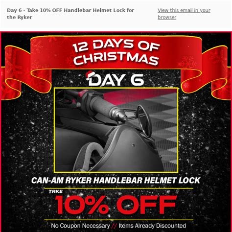 12 Days of Deals // Take 10% OFF Handlebar Helmet Lock for the Ryker ...