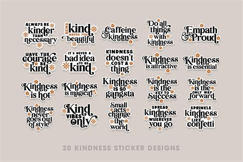 Kindness SVG Sticker Bundle | Printable laptop stickers By Digitartx ...