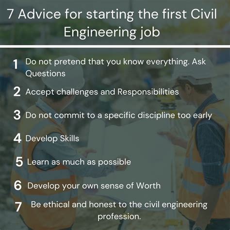 7 Advice for starting the first Civil Engineering job