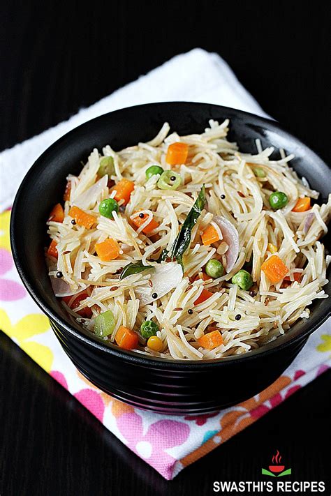 Semiya Upma Recipe | Vermicelli Upma - Swasthi's Recipes