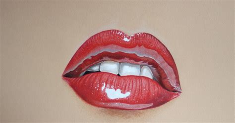 Red Lips Drawing - Marcello Barenghi