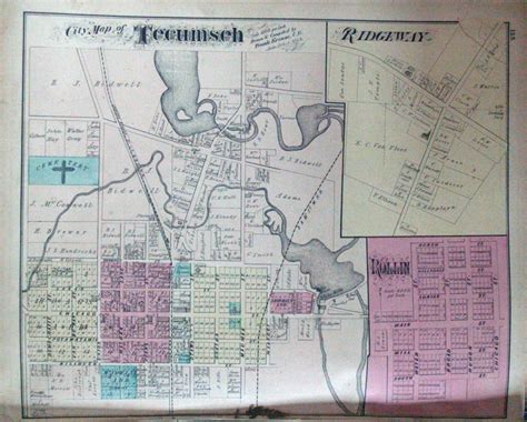 Combination Atlas Map of Lenawee County, Michigan - High Ridge Books, Inc.