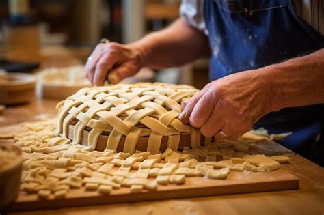 Premium Photo | A baker using a lattice pie cutter for quick and precise lattice work pie image ...