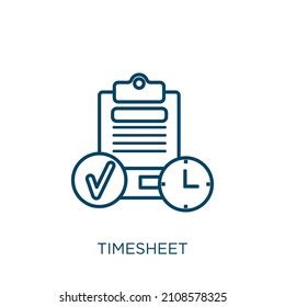 Timesheet Icon Thin Linear Timesheet Outline Stock Vector (Royalty Free) 2108578325 | Shutterstock