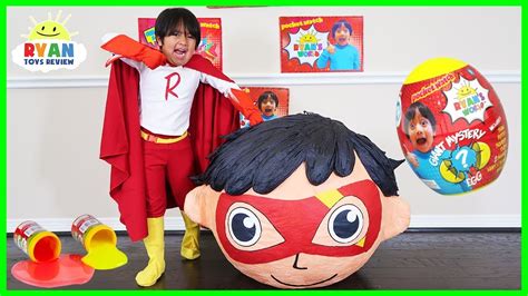 Superhero Kid Ryan Red Titan BIGGEST GIANT EGG SURPRISE OPENING with ...