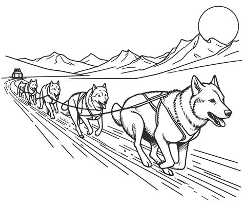 Iditarod Free Printable coloring page - Download, Print or Color Online for Free