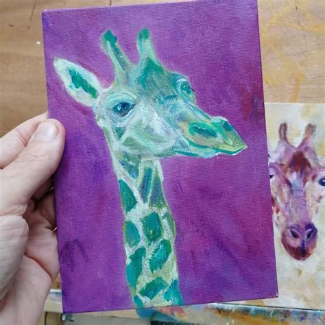 Giraffe painting | Giraffe painting, Animal paintings, Animals artwork