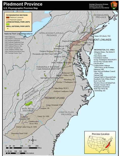 The Piedmont Plateau Map