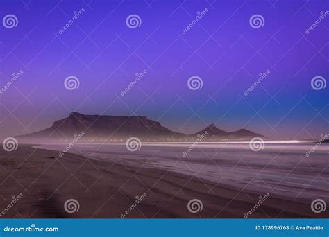 View of Table Mountain and Cape Town City at Sunrise, Cape Town, South Africa Stock Photo ...