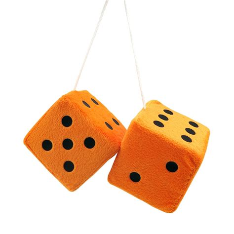 VPADICEORBK PLUSH 3" Orange Fuzzy Dice with Black Dots 12 | eBay