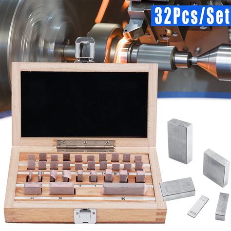 New 32Pcs Steel Metric Gage Block Set Grade 1 Slip Jo Blocks 1.005-50mm Gauge Blocks Measure ...