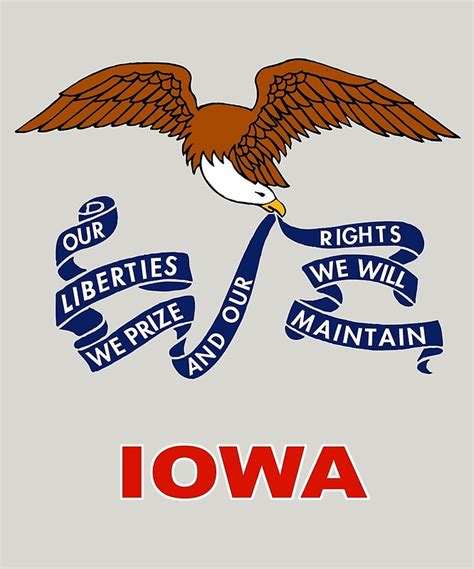 "Iowa State Flag Logo Symbol, Eagle Illustration" by STYLESYNDIKAT | Redbubble