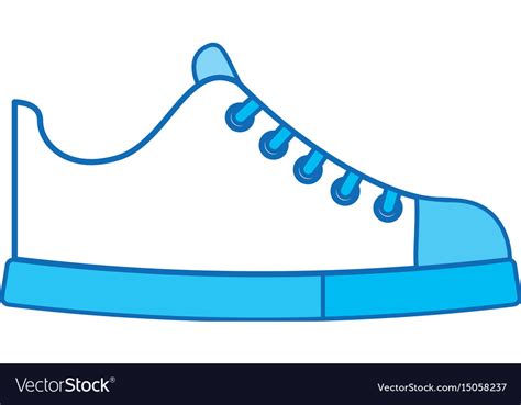 Cute blue icon shoe cartoon Royalty Free Vector Image