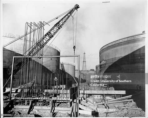 Big digester tanks, each with a capacity of two and a half million ...