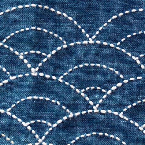 Traditional sashiko embroidery