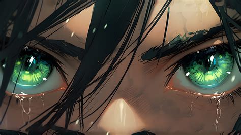 Free AoT Eren Yeager Crying Green Eyes Desktop Wallpaper 4K