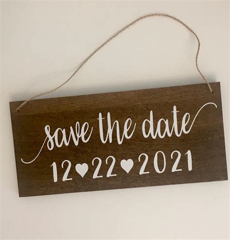 Save the Date Handmade Wood Rustic Sign 5-1/2x12x 1/2 | Etsy