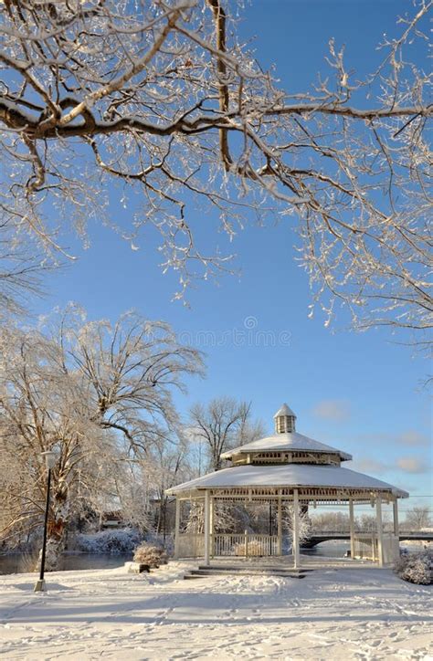 Winter Pavilion after Snow stock image. Image of tour - 25058231