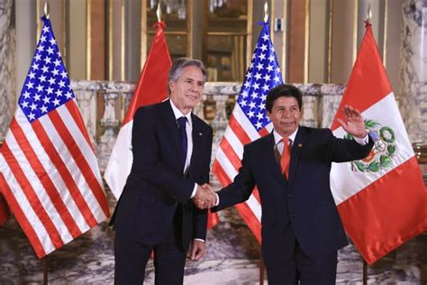 Peruvian President Pedro Castillo and Antony Blinken meet to discuss ...