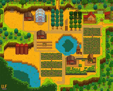 Plan for a wilderness farm : FarmsofStardewValley | Stardew valley farms, Stardew valley layout ...