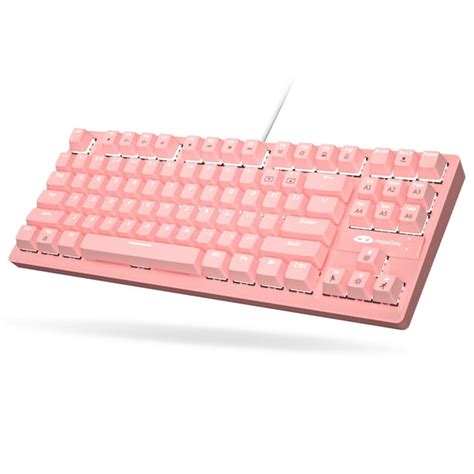 Pink Mechanical Keyboard,Camiysn Wired TKL 87 Keys Gaming Keyboard Blue Switch Keyboard with ...