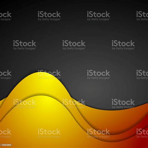 Orange And Black Wavy Corporate Background Stock Illustration - Download Image Now - Abstract ...