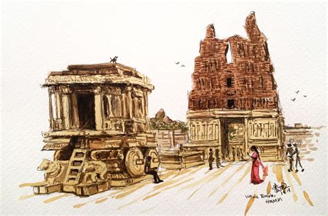 Hampi travel paintings on Behance