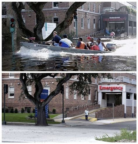 Before and after Katrina: Memorial Medical Center in New Orleans