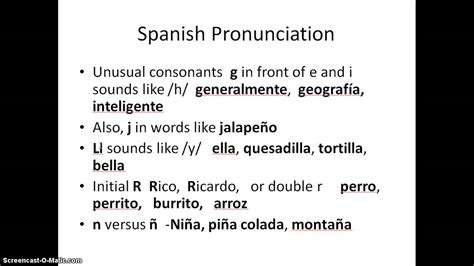Spanish Pronunciation Vowels & Consonants - YouTube