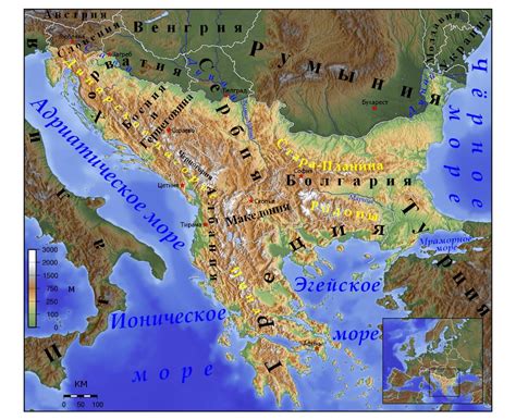 Balkan Mountains Map