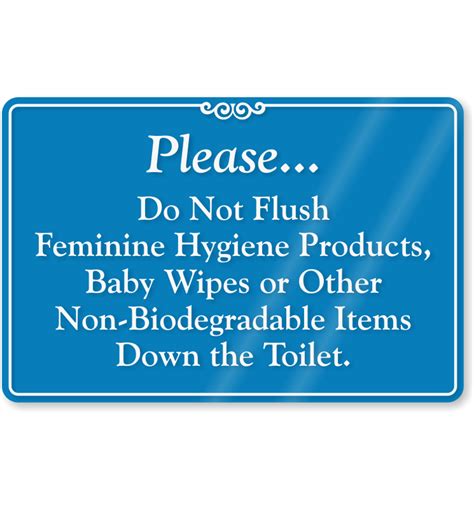 HEALTH & SAFETY SIGN ACRYLIC PLASTIC PLEASE DO NOT FLUSH SANITARY ...