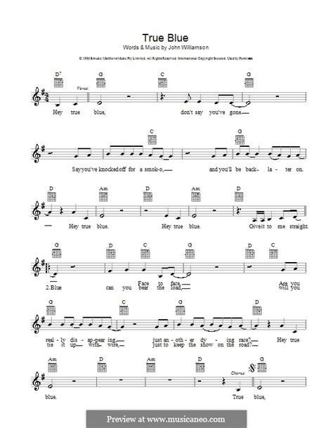 True Blue by J.L. Williamson - sheet music on MusicaNeo