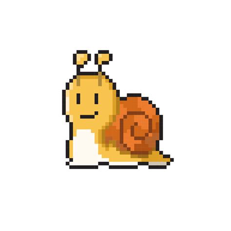 snail in pixel art style 22025385 Vector Art at Vecteezy