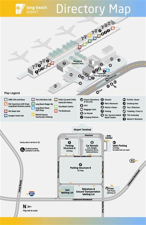 Long Beach Long Beach Daugherty Field LGB Airport Terminal Maps | Beach Map