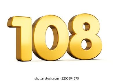 Gold Number 108 One Hundred Eight Stock Illustration 2200394575 ...